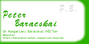 peter baracskai business card